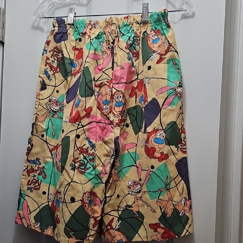Vintage Never Worn Colorful Cartoon Print Women's Shorts. "Ren & Stimpy"